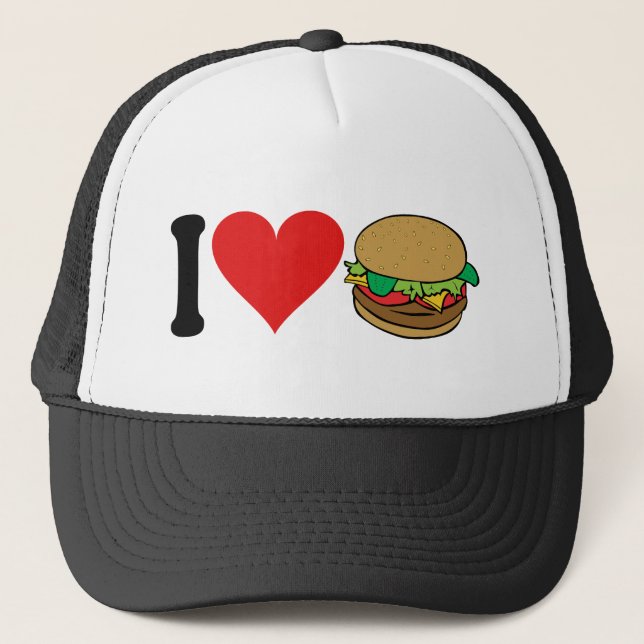 Casquette J'aime des hamburgers * (Devant)