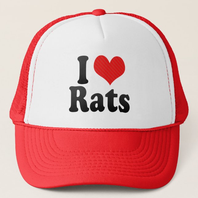 Casquette J'aime des rats (Devant)
