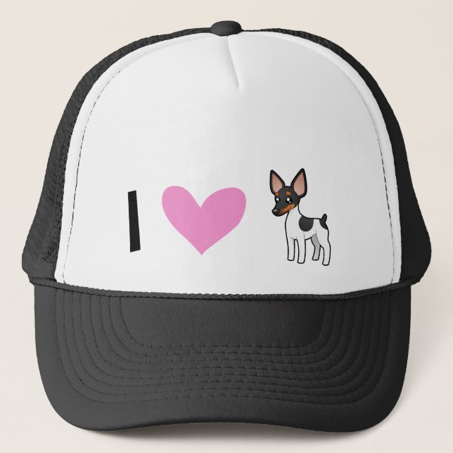 Casquette J'aime des Rats terriers/des terriers Fox de jouet (Devant)