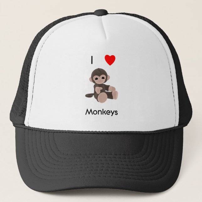 Casquette J'aime des singes (Devant)