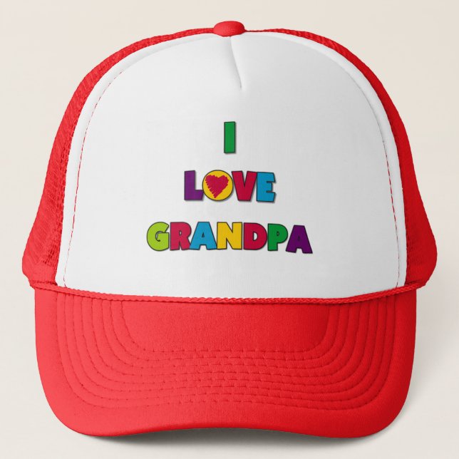 Casquette J'aime des T-shirts et des cadeaux de grand-papa (Devant)