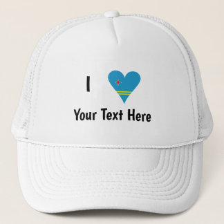 Casquette J'aime (Drapeau cœur d'Aruba) Personnalisé 