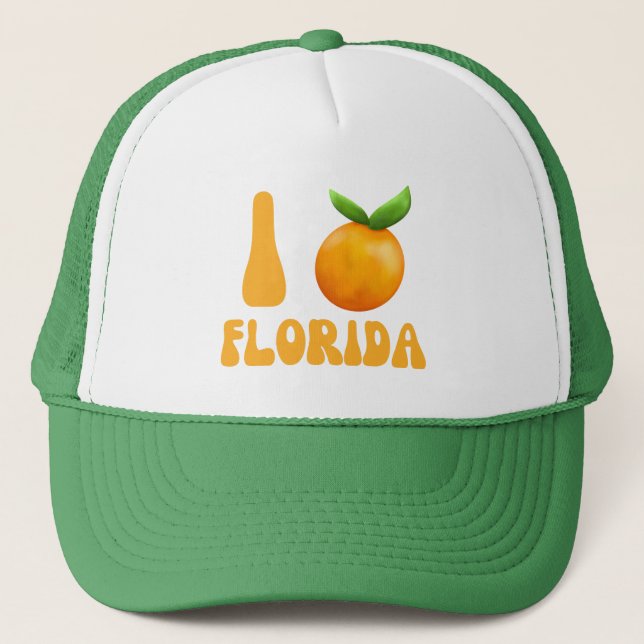 Casquette J'aime Floride Orange Histoire Patrimoine Retro Lo (Devant)