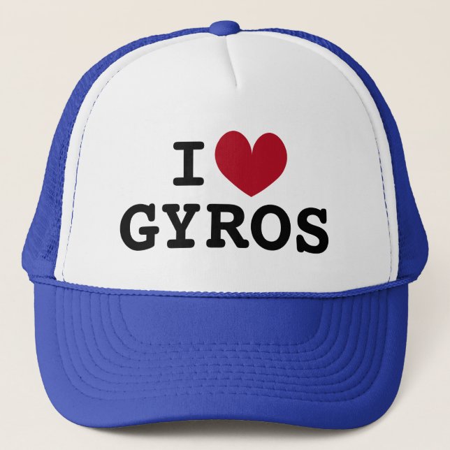 Casquette J'aime Gyros Amateur grec de nourriture camionneur (Devant)