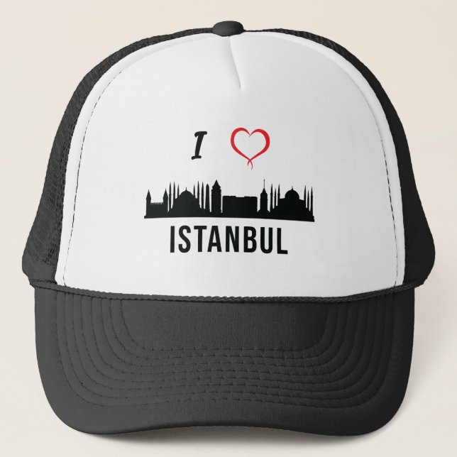 Casquette J'aime Istanbul Skyline Turc Kurde Zazaki (Devant)