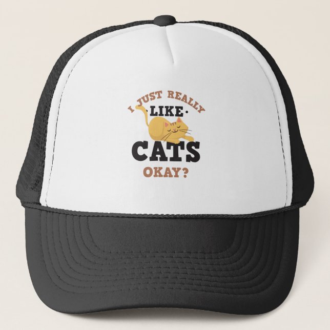 Casquette J'aime juste vraiment la citation drôle de chats (Devant)