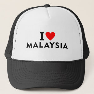 Casquette J'aime la Malaisie pays comme voyage de coeur tour