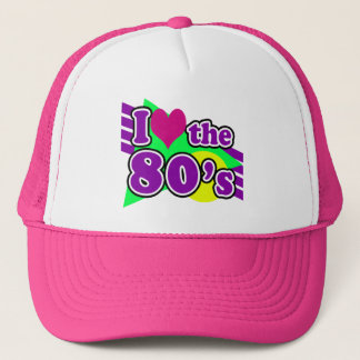 Casquette J'aime la partie au néon géométrique d'années '80
