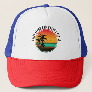 CASQUETTE J'AIME LA PLAGE ET PEUT-ÊTRE 3 PERSONNES