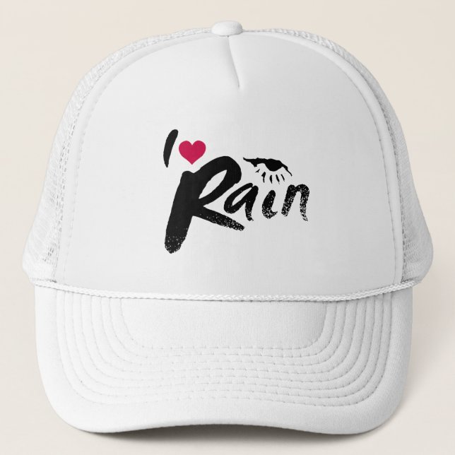 Casquette J'aime la pluie (Devant)