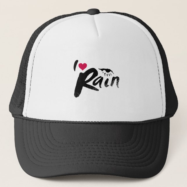 Casquette J'aime la pluie (Devant)