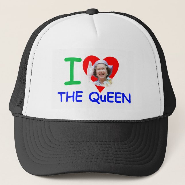 Casquette J'aime la reine - la Reine Elizabeth II (Devant)