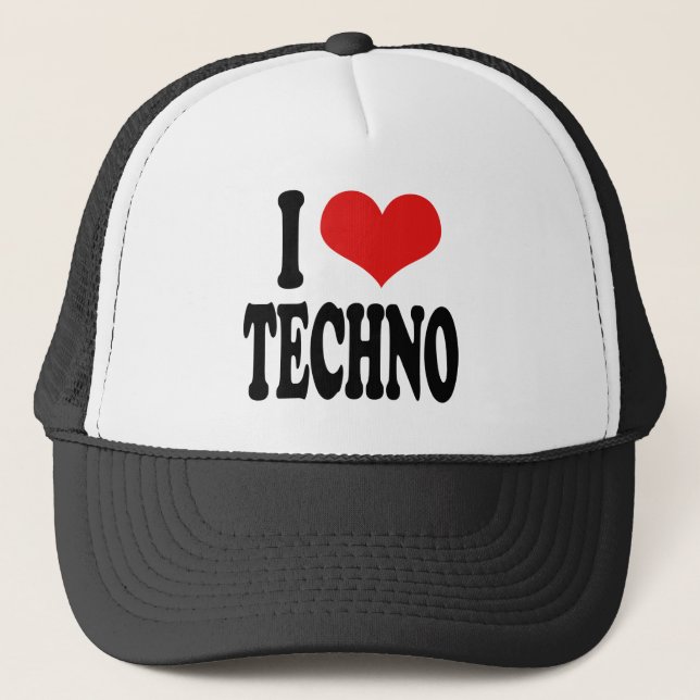 Casquette J'aime la techno (Devant)