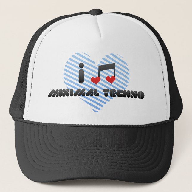 Casquette J'aime la techno minimale (Devant)