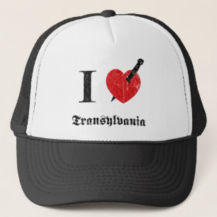 Casquette J'aime la Transylvanie (la police érodée par noi