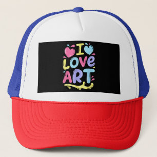 Casquette J'aime l'art, cadeau de peinture colorée d'artiste