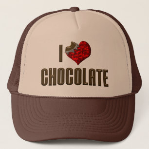Casquette J'aime le chocolat en forme de cœur - Tablette de