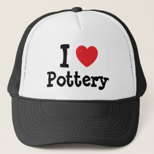 Casquette J'aime le coeur de la poterie personnalisée