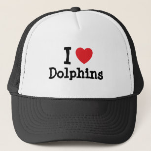 Casquette J'aime le coeur des dauphins personnalisé