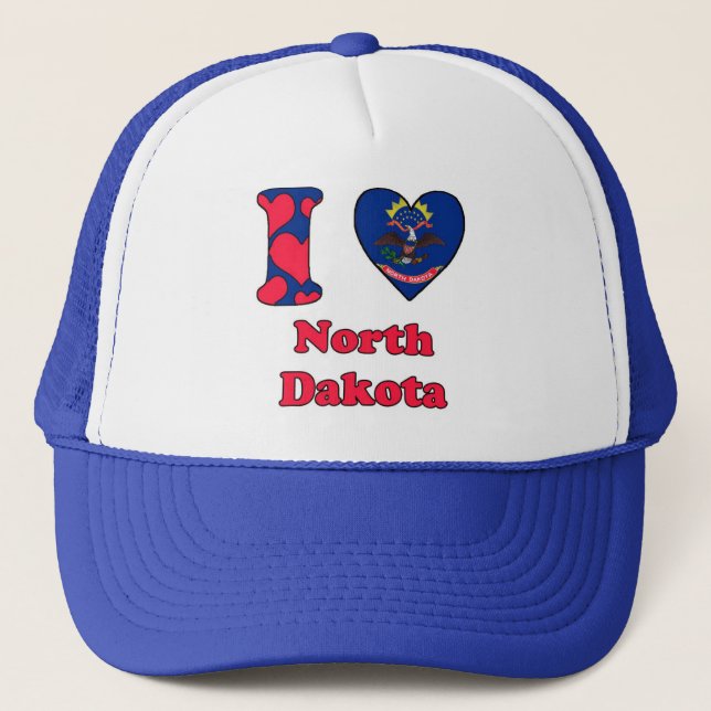 Casquette J'aime le dakota du Nord (Devant)