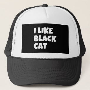 Casquette J'aime le design de chat noir
