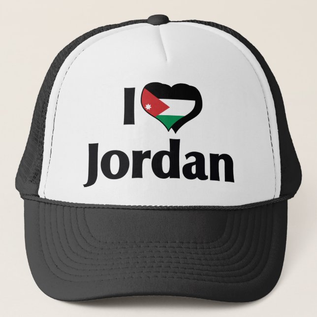 Casquette J'aime le drapeau de la Jordanie (Devant)