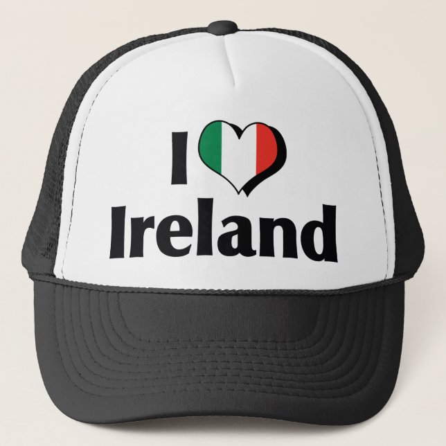 Casquette J'aime le drapeau de l'Irlande (Devant)