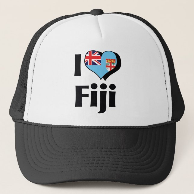 Casquette J'aime le drapeau des Fidji (Devant)