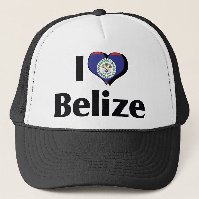 Casquette J'aime le drapeau du Belize (Devant)