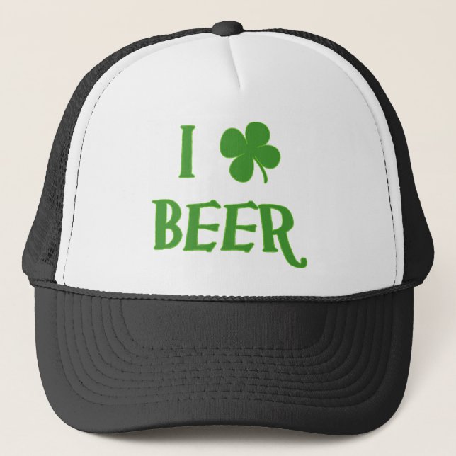 Casquette J'aime le jour de St Patrick de bière (Devant)