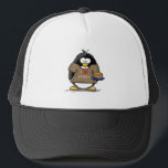 Casquette J'aime le pingouin de Latkes<br><div class="desc">Un pingouin de vacances d'amusement juste pour Hanoukka. Montrez votre esprit de vacances avec ce pingouin affectueux de latke mignon.</div>