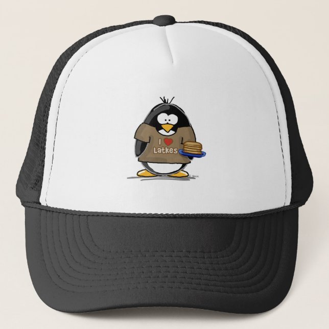 Casquette J'aime le pingouin de Latkes (Devant)