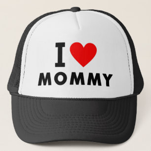Casquette j'aime le symbole de mère de message textuel de