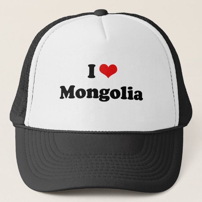 Casquette J'aime le T-shirt de la Mongolie (Devant)