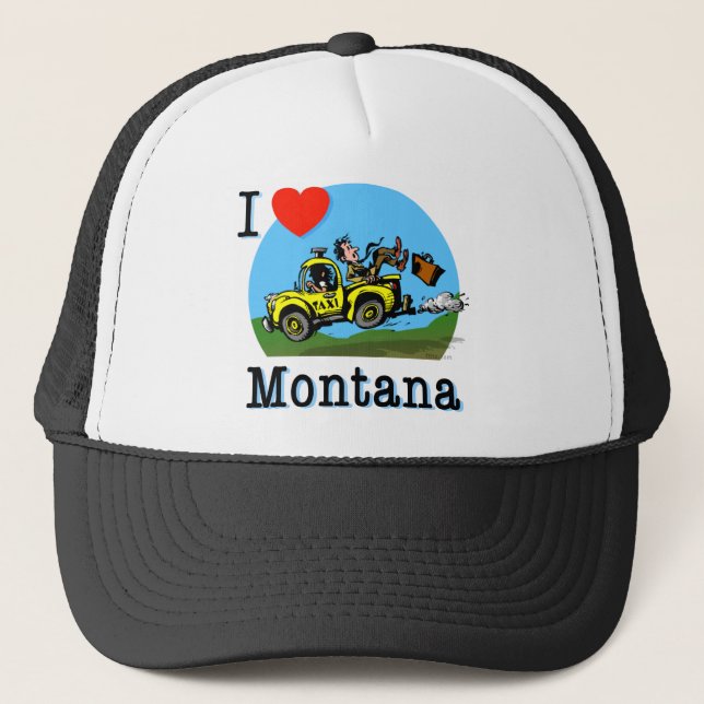 Casquette J'aime le taxi de pays du Montana (Devant)