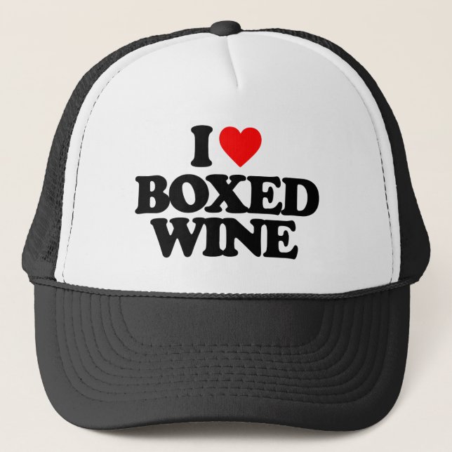 CASQUETTE J'AIME LE VIN ENFERMÉ DANS UNE BOÎTE (Devant)