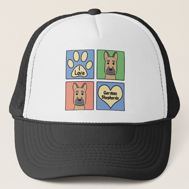Casquette J'aime les bergers allemands (Devant)
