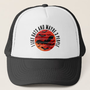 CASQUETTE J'AIME LES CHAUVES-SOURIS ET PEUT-ÊTRE 3 PERSONNES