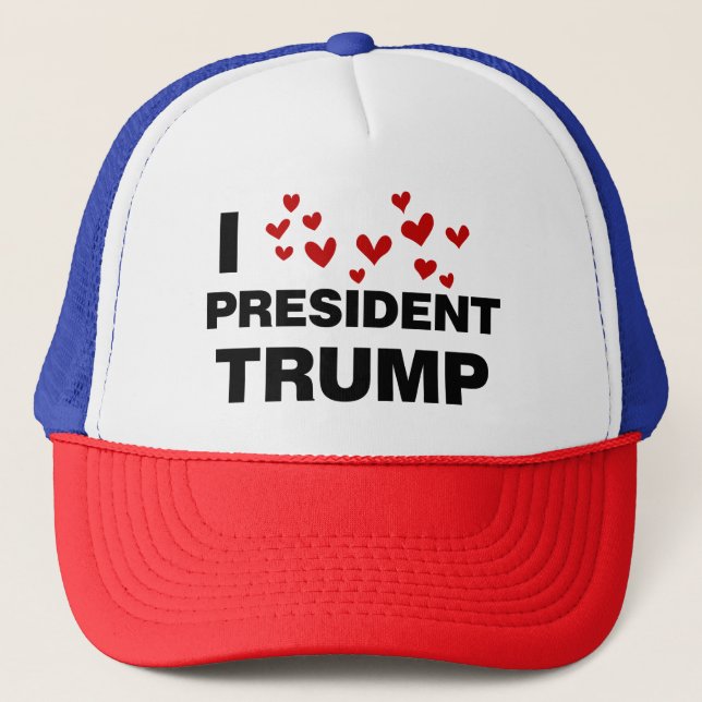 Casquette J'aime les coeurs du président Trump (Devant)