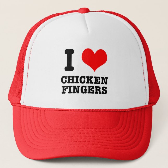 CASQUETTE J'AIME LES DOIGTS DE POULET DU COEUR (Devant)
