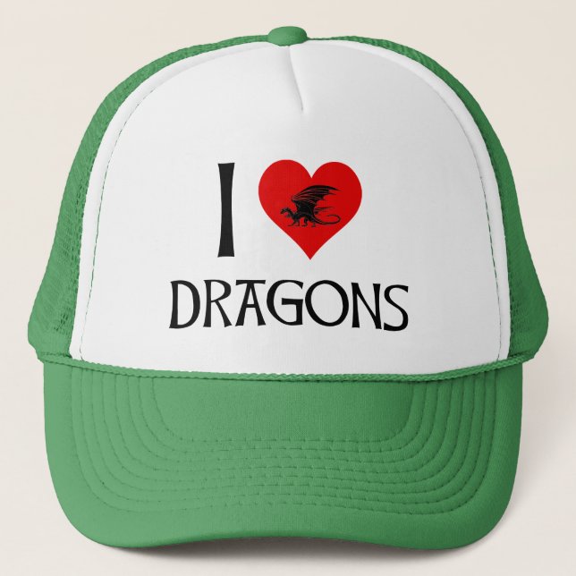Casquette J'aime les dragons (Devant)