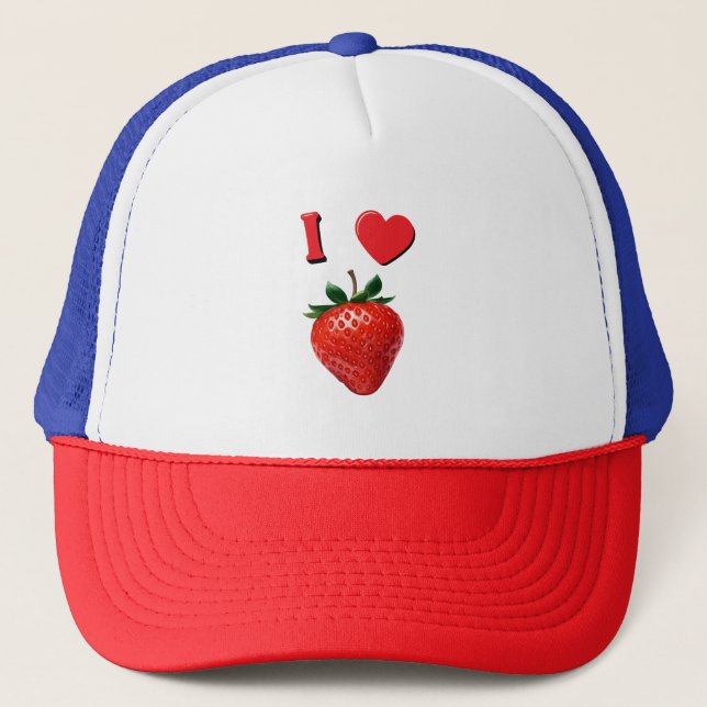 Casquette J'aime les fraises (Devant)