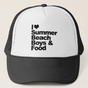 Casquette J'aime les garçons et la nourriture de plage d'été