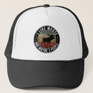 Casquette j'aime les orignaux et peut-être 3 personnes bois