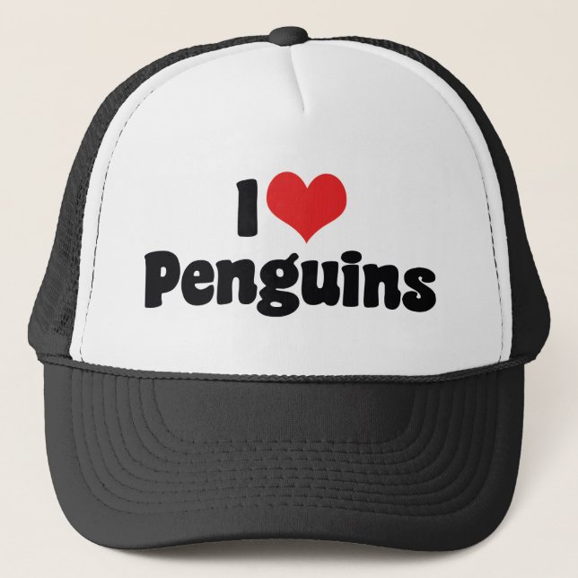 Casquette J'aime les pingouins du coeur - Amoureux des pingo (Devant)