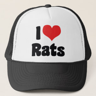 Casquette J'aime les rats à coeur - Amateur de rats de compa