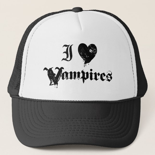 Casquette J'aime les vampires (Devant)