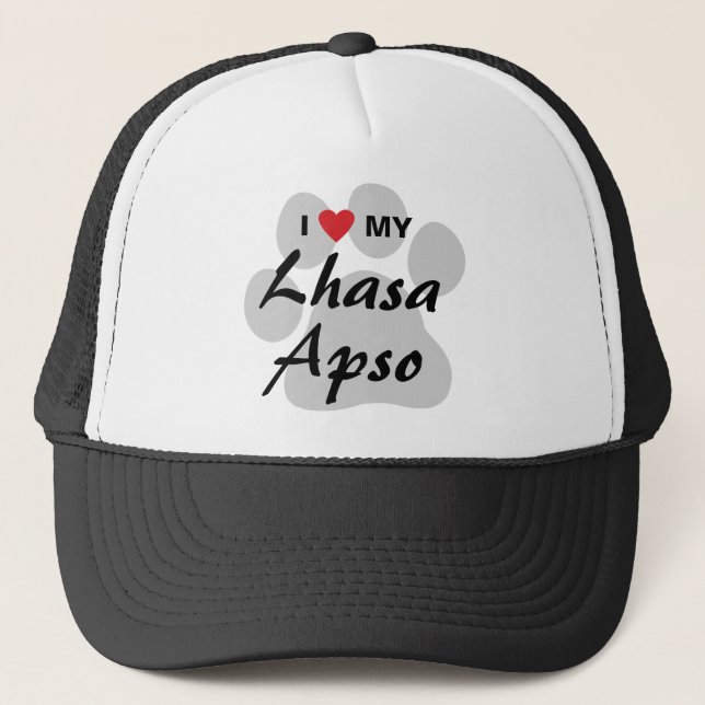 Casquette J'aime ma Lhasa Apso Pawprint (Devant)