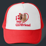 Casquette J'Aime Ma Petite Amie Personnalisée<br><div class="desc">I Love My Girlfriend - télécharger une photo pour l'intérieur du coeur</div>