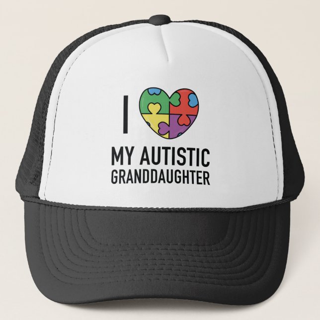 Casquette J'Aime Ma Petite-Fille Autiste (Devant)